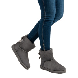 Queentina Graues Mukluki mit Schleife 2