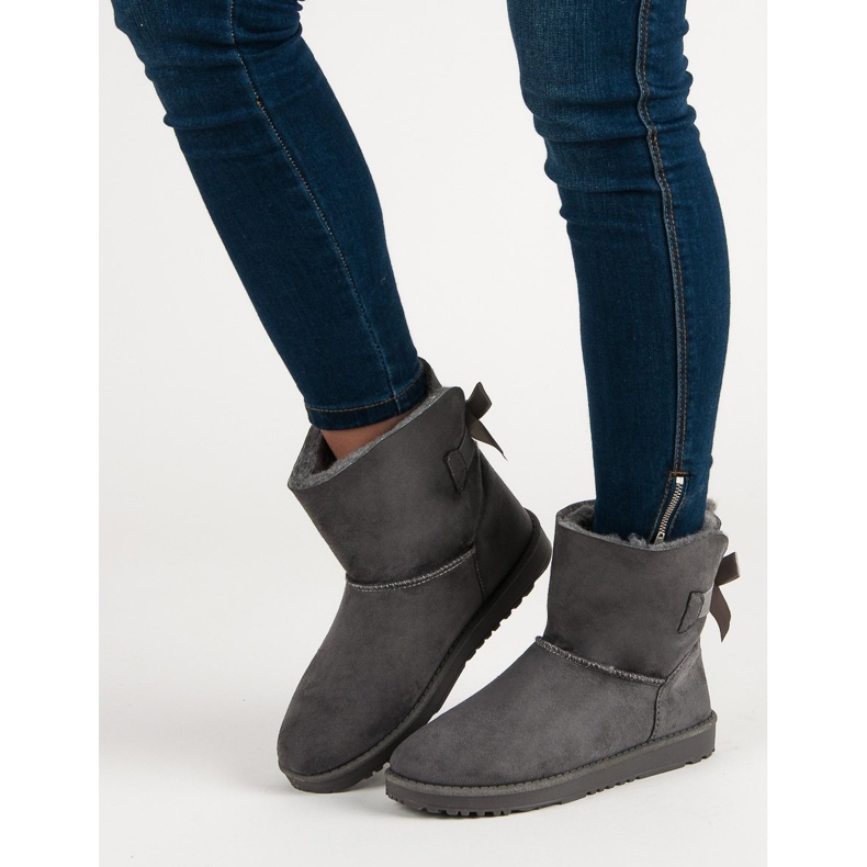 Queentina Graues Mukluki mit Schleife 1