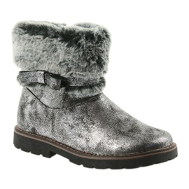 American Club American Boots Winterstiefel mit Fell 17042 schwarz grau 1