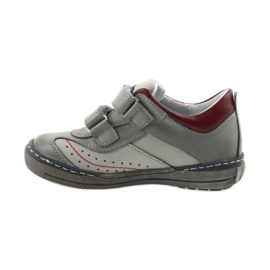 Graue Brogues Kinderschuhe mit Klettverschluss Ren But 3047 rot mehrfarbig 2
