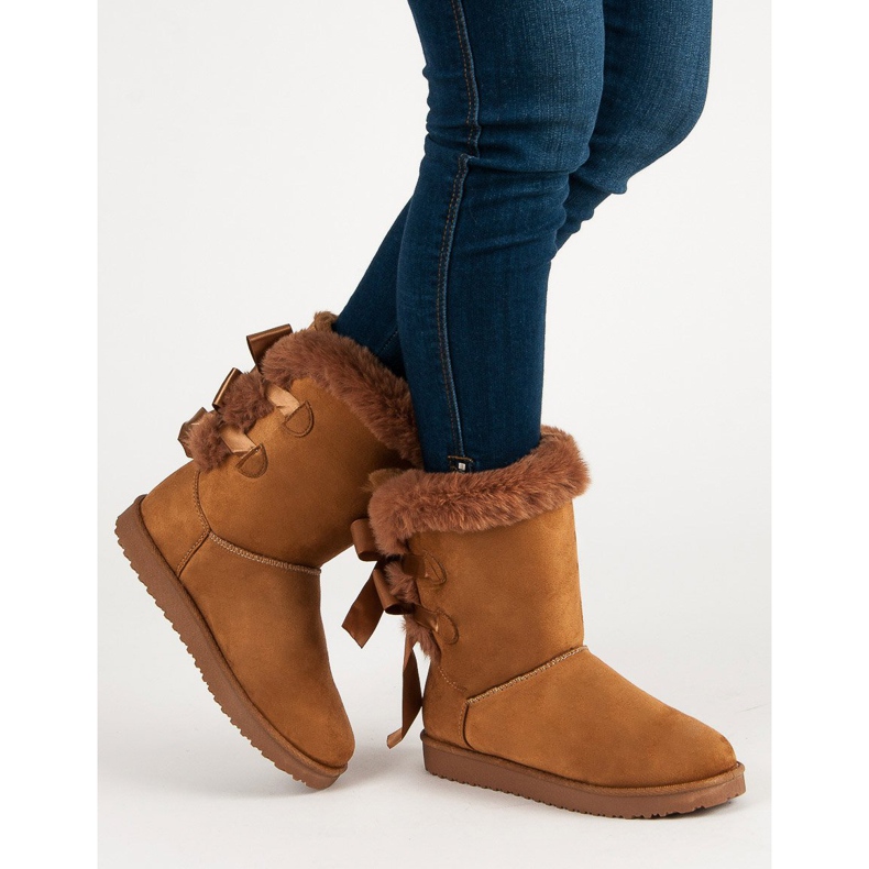 Hoher Mukluki mit Schleifen braun 2