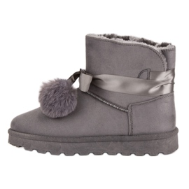 Graues Mukluki mit Pompons 1