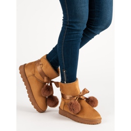 Kamel-Mukluki mit Pompons braun 2