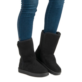 R'S Klassische schwarze Schneestiefel 1