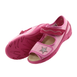 Befado Kinderschuhe Sandalen mit Ledereinsatz 433X032 rosa grau 4
