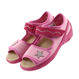 Befado Kinderschuhe Sandalen mit Ledereinsatz 433X032 rosa grau 3