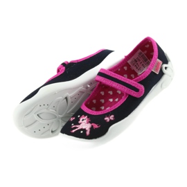 Befado Kinderschuhe Ballerina Hausschuhe 114X323 rosa marineblau 5