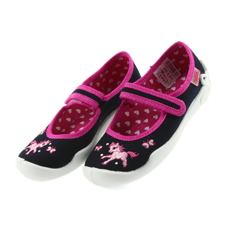 Befado Kinderschuhe Ballerina Hausschuhe 114X323 rosa marineblau 4