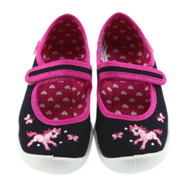 Befado Kinderschuhe Ballerina Hausschuhe 114X323 rosa marineblau 3