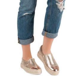 Modische goldene Turnschuhe 1