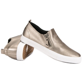 Turnschuhe mit Reißverschluss gelb 1