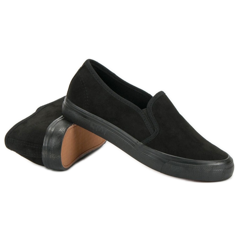 Sport Slipper aus Wildleder schwarz 2
