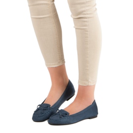 Small Swan Marineblaue Loafer mit Schleife 1