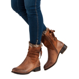 SDS Camel Booties mit Schleife braun 1