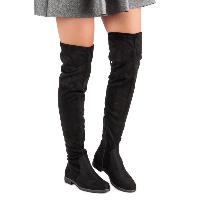 R'S Klassische Overknee-Stiefel schwarz 2