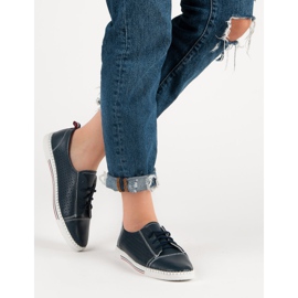 Durchbrochene Sneaker aus VINCEZA-Leder blau 2