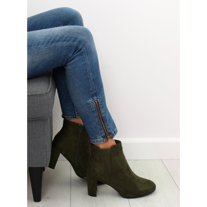 Grüne Stiefel mit hohen Absätzen A5580 Olive 1