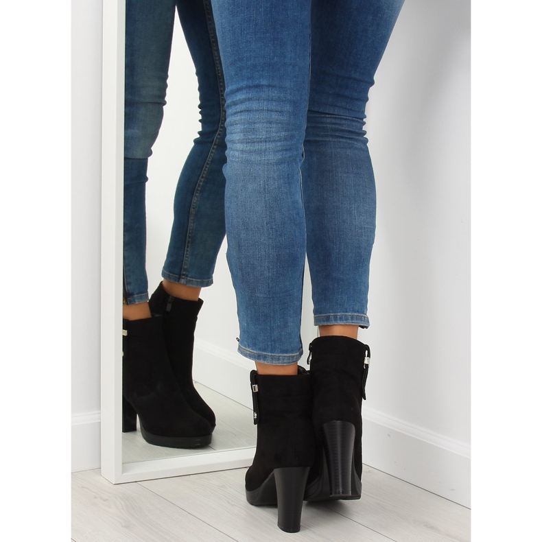 Schwarze Stiefel mit hohen Absätzen BK3233 Schwarz 1