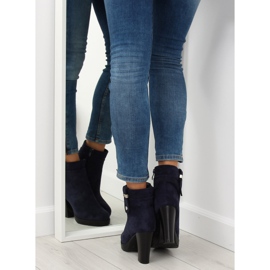 Marineblaue Stiefel mit hohen Absätzen BK3233 Navy navy blau 1