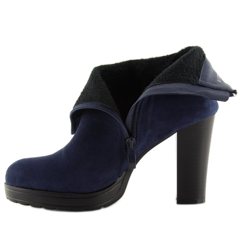 Marineblaue Stiefel mit hohen Absätzen BK3233 Navy 2