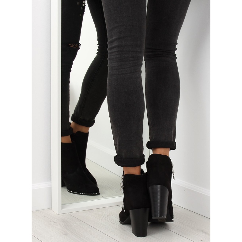 Stiefel mit stabilem Absatz schwarz 8576-2 Schwarz 2