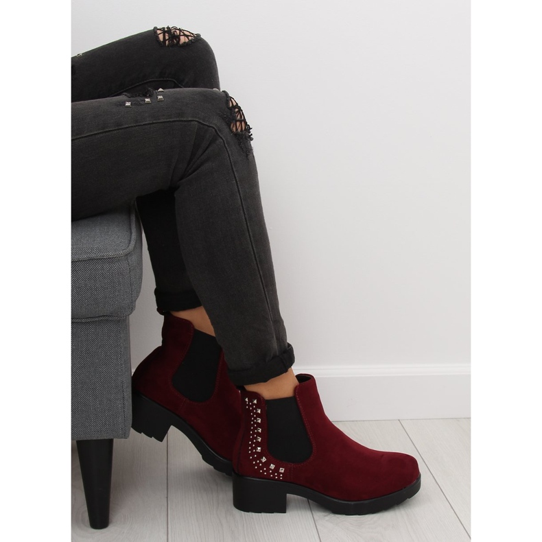 Jodhpur-Stiefel mit Nieten kastanienbraun Z175 Burgundy rot 2