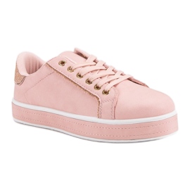 Bequeme Sportschuhe gelb rosa 1