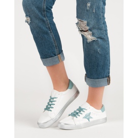 Stilvolle niedrige Sneakers weiß blau 2