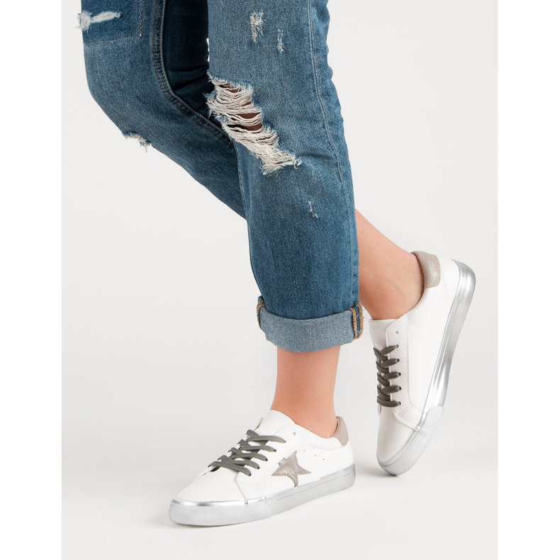 Stilvolle niedrige Sneakers weiß mehrfarbig 1