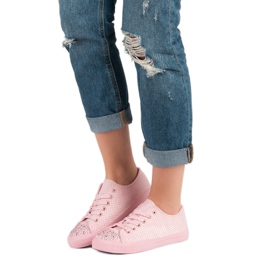 Sport Rosa Sneaker mit Kristallen 2