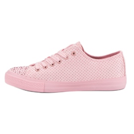 Sport Rosa Sneaker mit Kristallen 1