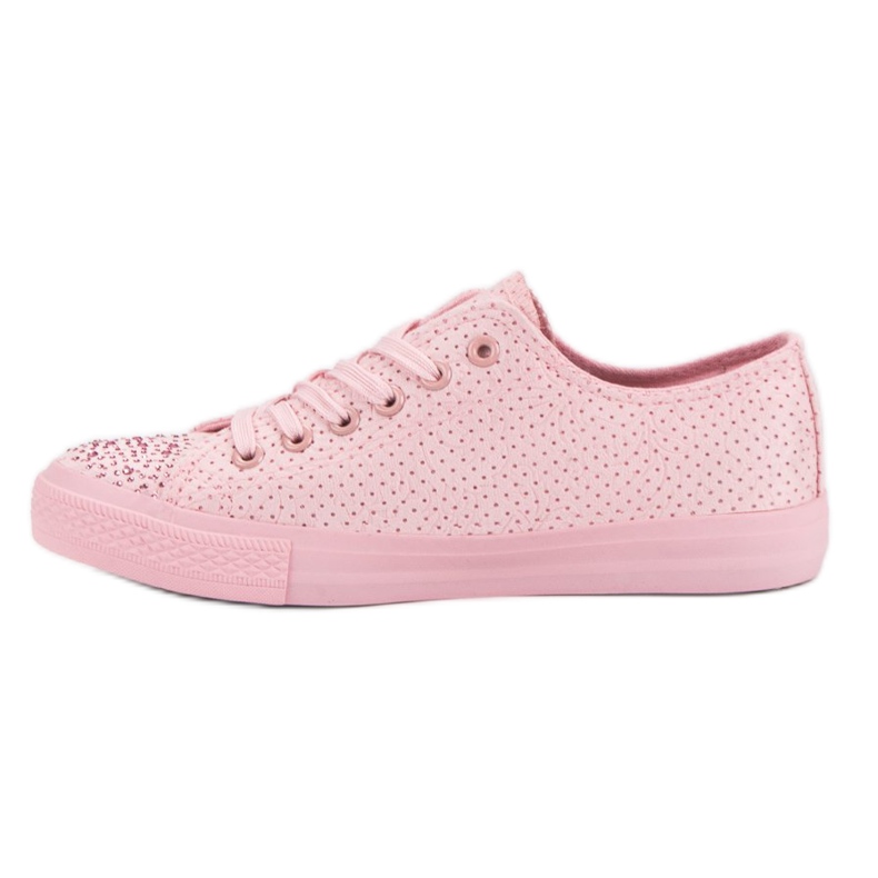 Sport Rosa Sneaker mit Kristallen 1