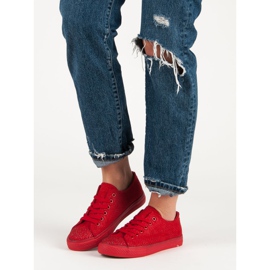 Sport Rote Turnschuhe mit Kristallen 1