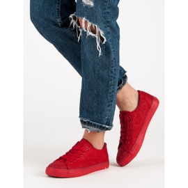 Sport Rote Turnschuhe mit Kristallen 2