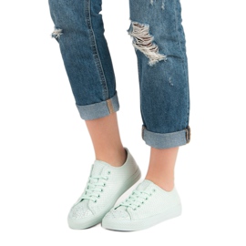 Sport Mint-Turnschuhe mit Kristallen grün 1