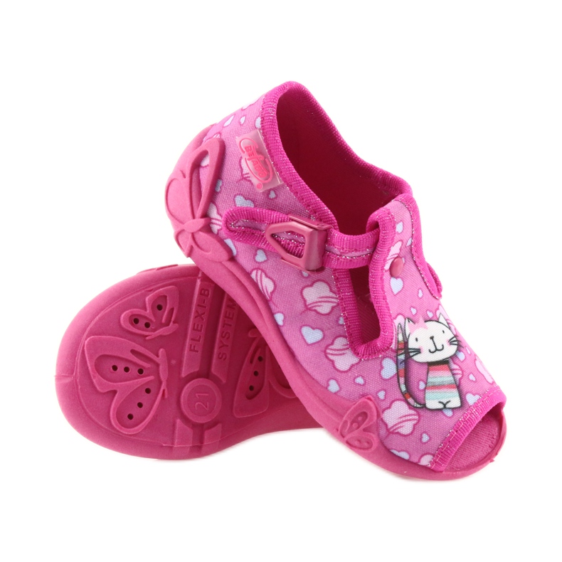 Befado Hausschuhe Kinderschuhe 213P108 blau rosa 3