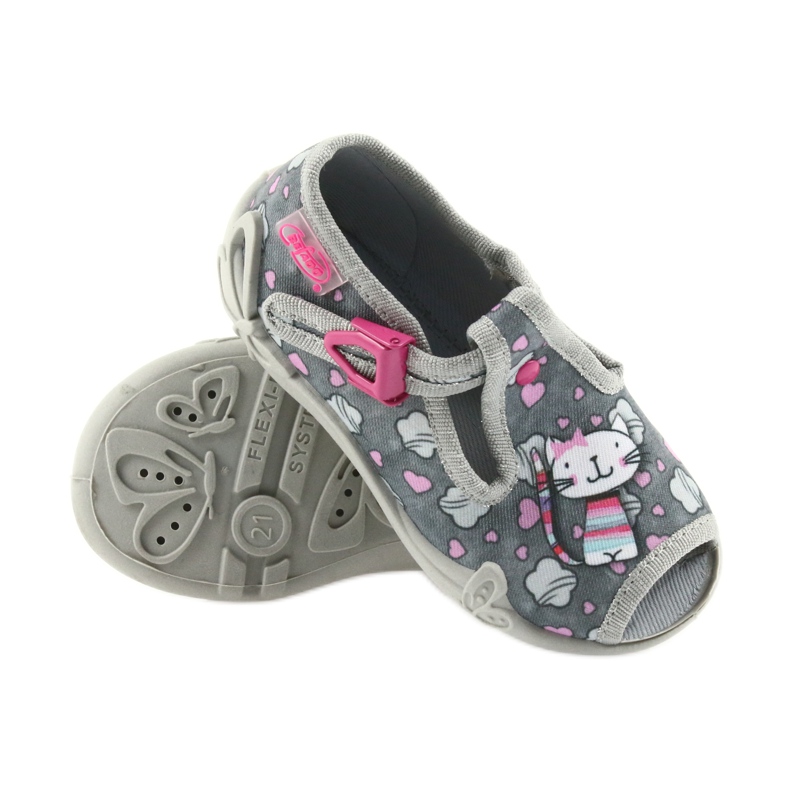 Befado Hausschuhe Kinderschuhe 213P107 grau rosa 5