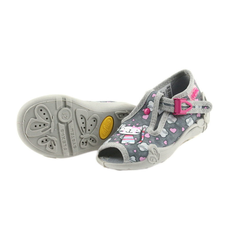 Befado Hausschuhe Kinderschuhe 213P107 grau rosa 4
