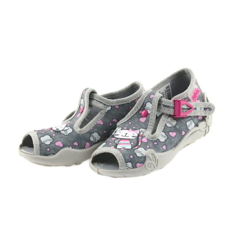 Befado Hausschuhe Kinderschuhe 213P107 grau rosa 3