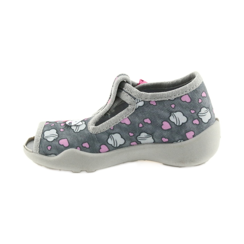 Befado Hausschuhe Kinderschuhe 213P107 grau rosa 2