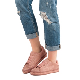 Sportschuhe mit Kristallen rosa 1