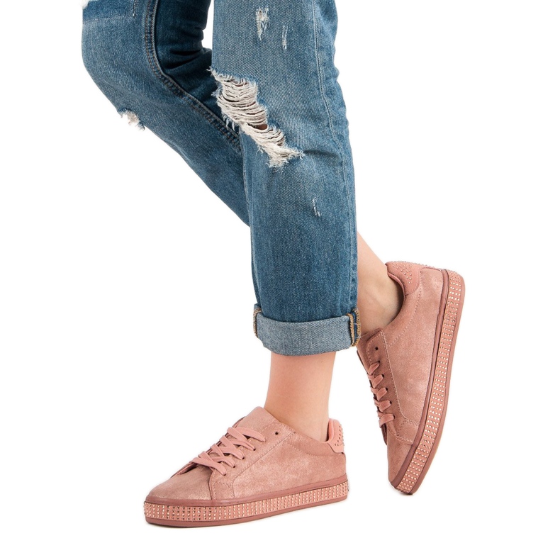Sportschuhe mit Kristallen rosa 2