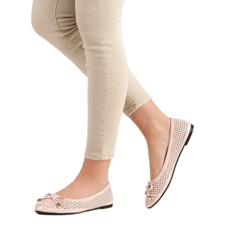 Durchbrochene Ballerinas rosa 2