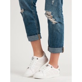 Niedrige Sportschuhe weiß grau 1