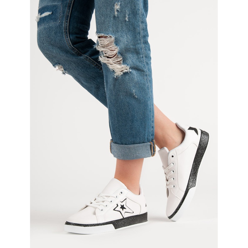 Sportschuhe für Damen weiß schwarz 2