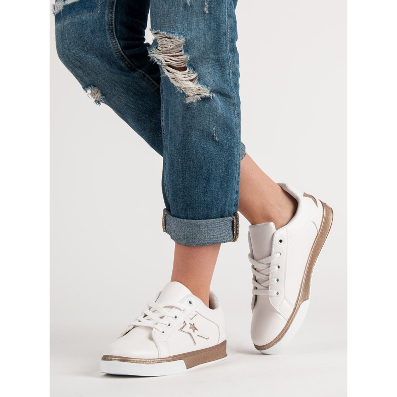 Sportschuhe für Damen weiß gelb 1