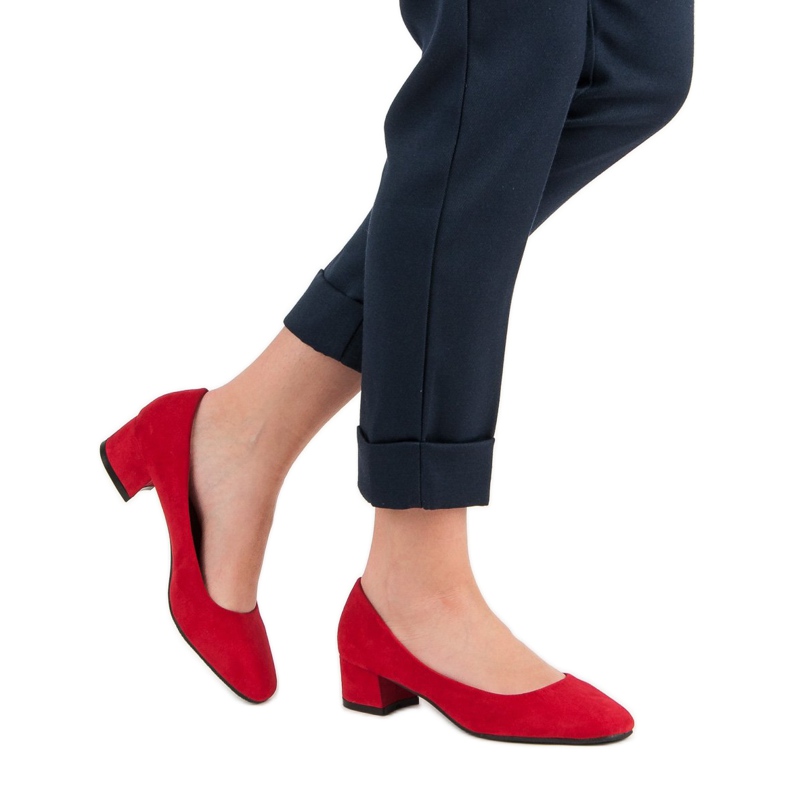 Queentina Pumps mit flachem Absatz rot 1