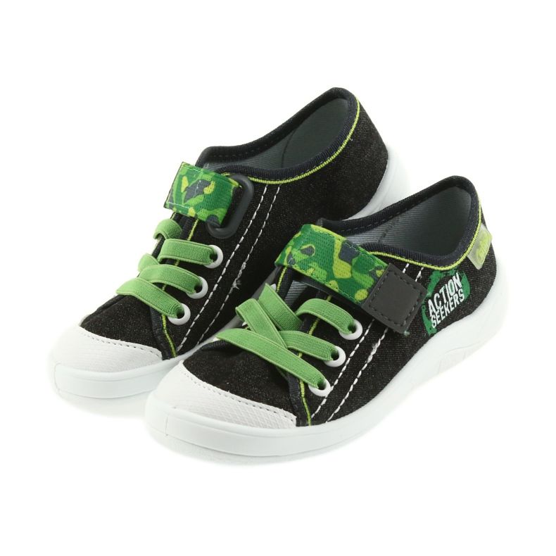 Befado Kinderschuhe Hausschuhe Turnschuhe 251y102 schwarz grün 3