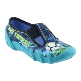 Befado Kinderschuhe Hausschuhe 290X180 blau grün marineblau 1