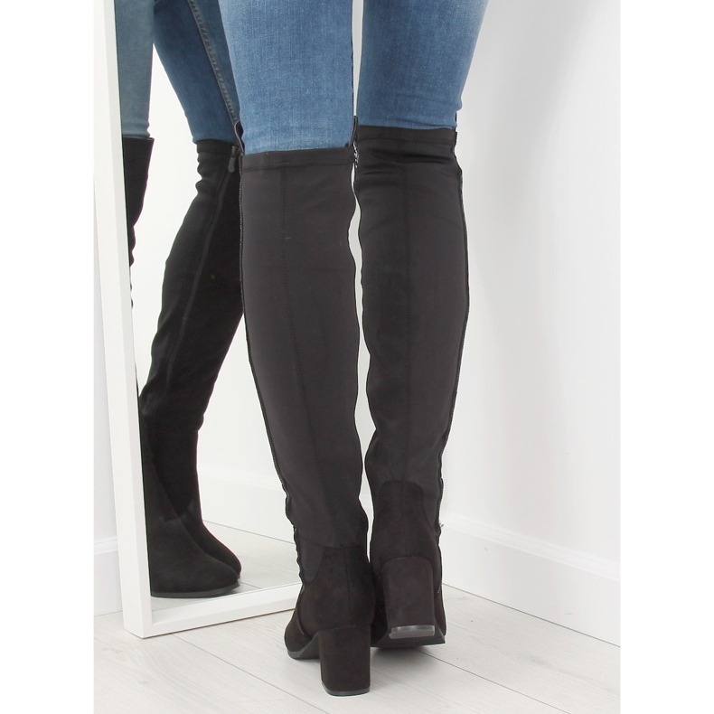 Schwarze Schenkel High Heels 0-278 Schwarz II-GAT 2